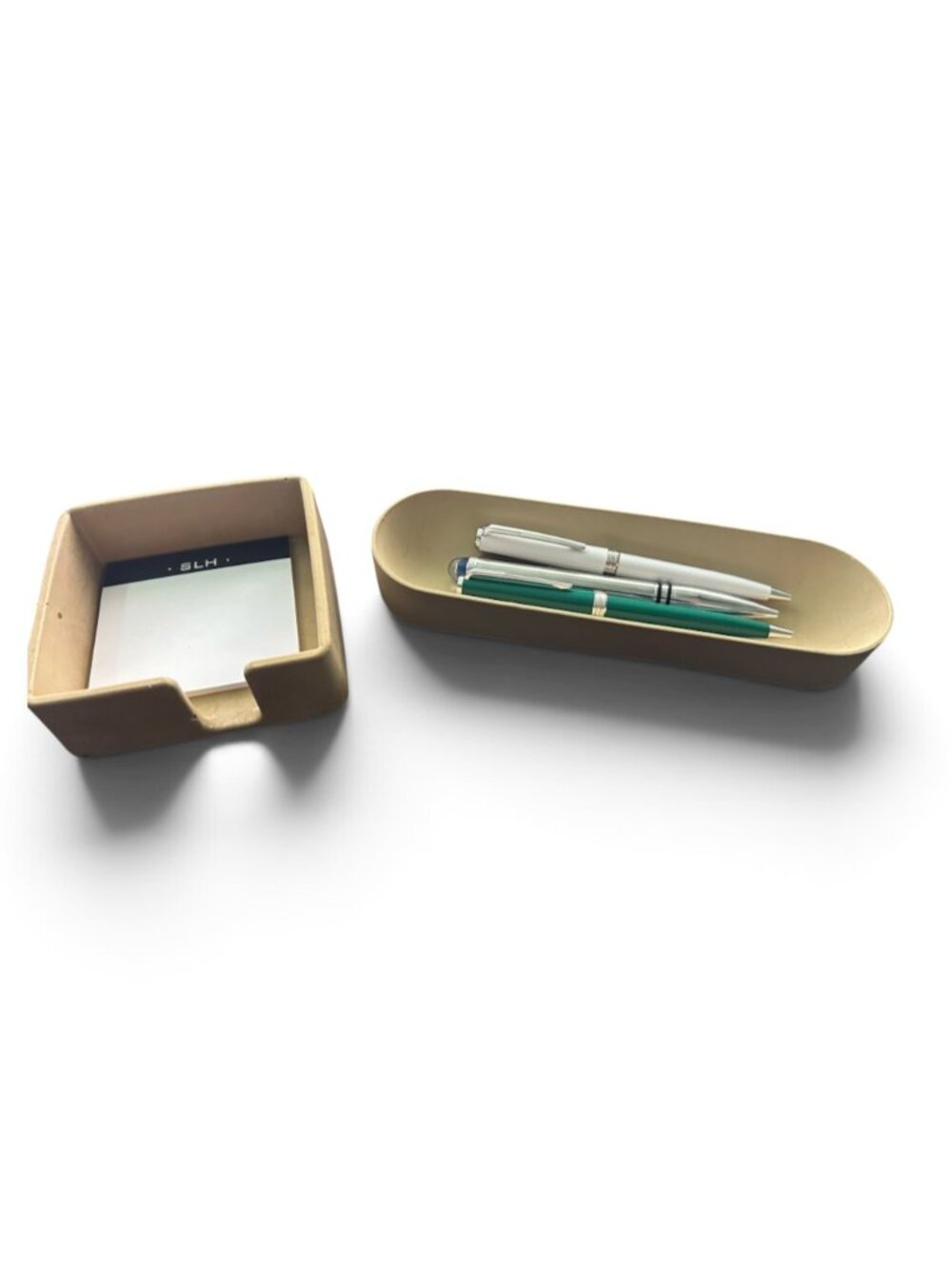 Gold Concrete Pen Holder & 3x3 Sticky Note Holder